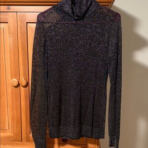 Michael Kors Sparkly Black Long Sleeve Top